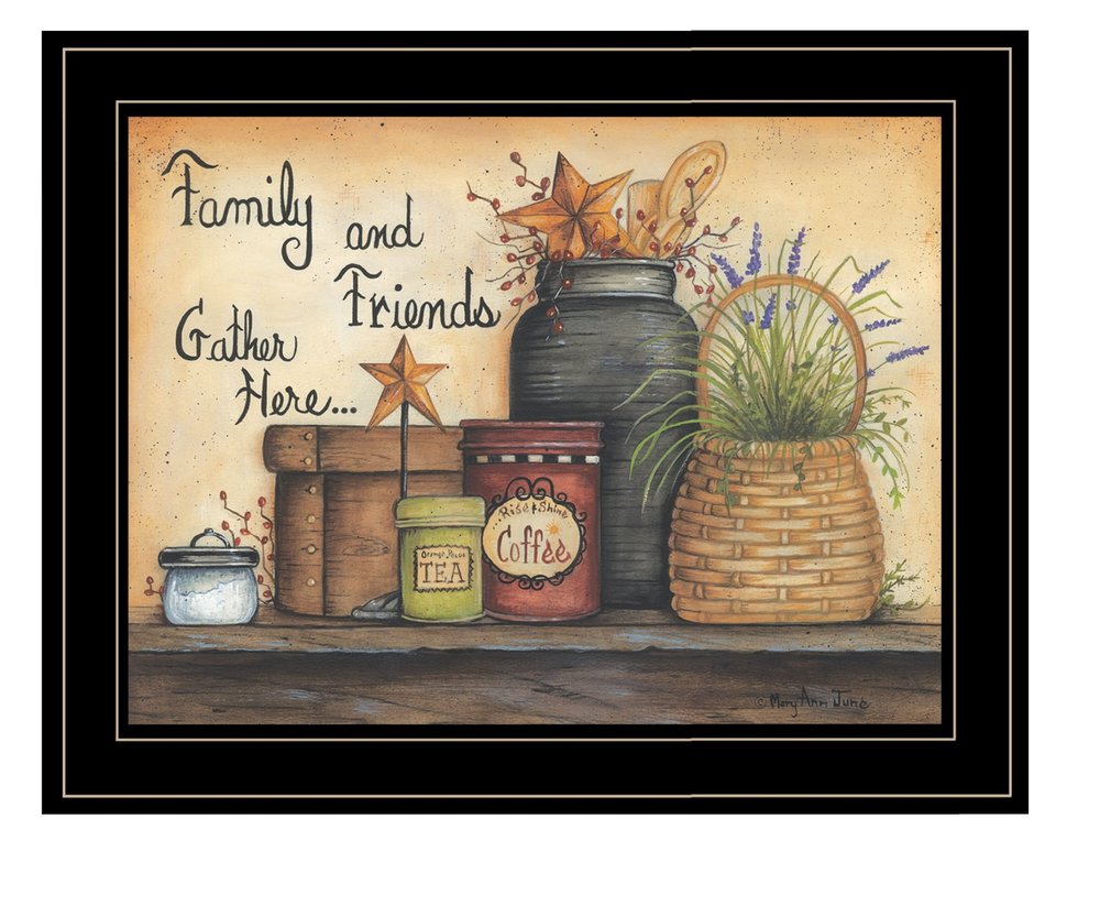 Family and Friends 4 Black Framed Print Wall Art HomeRoots