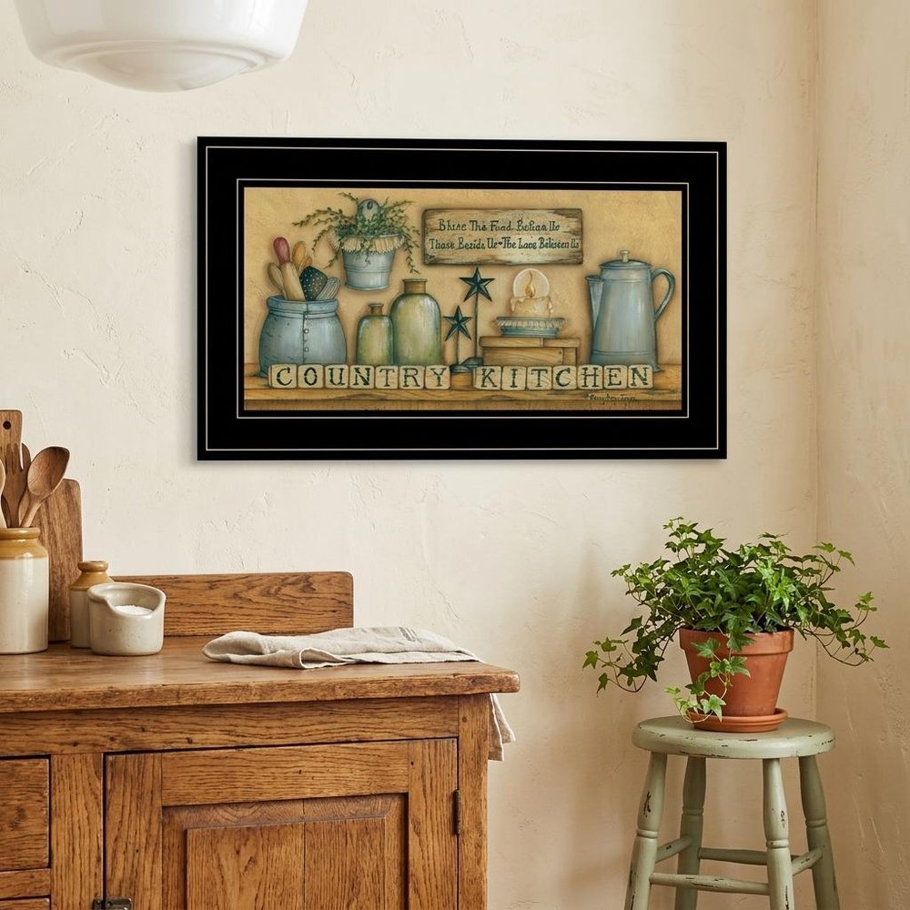 Country Kitchen 7 Black Framed Print Kitchen Wall Art HomeRoots