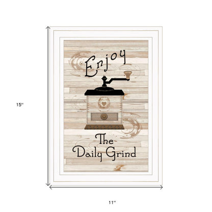Enjoy the Daily Grind 1 White Framed Print Kitchen Wall Art HomeRoots