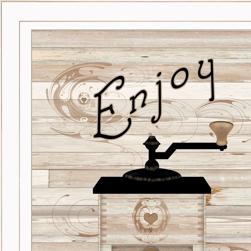 Enjoy the Daily Grind 1 White Framed Print Kitchen Wall Art HomeRoots