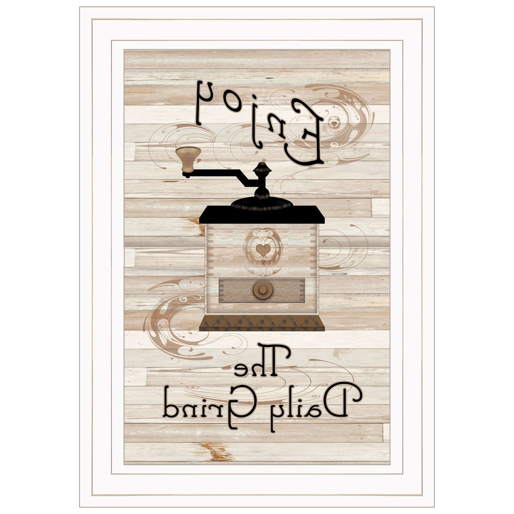 Enjoy the Daily Grind 1 White Framed Print Kitchen Wall Art HomeRoots
