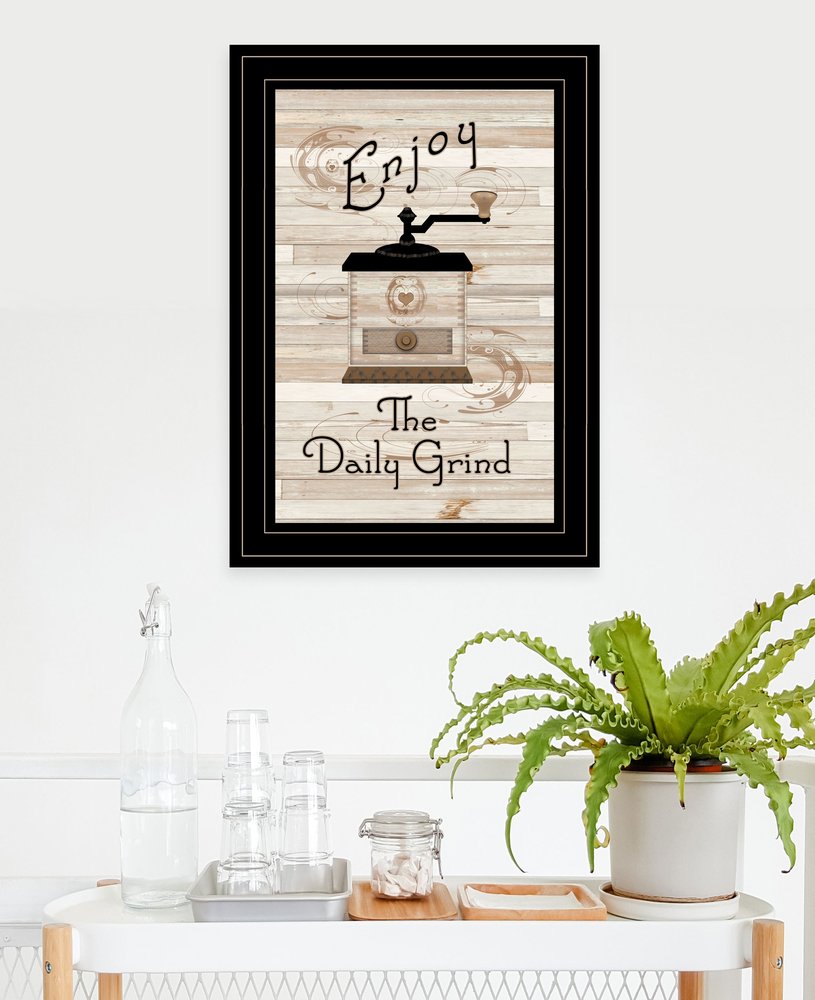 Enjoy the Daily Grind 2 Black Framed Print Kitchen Wall Art HomeRoots