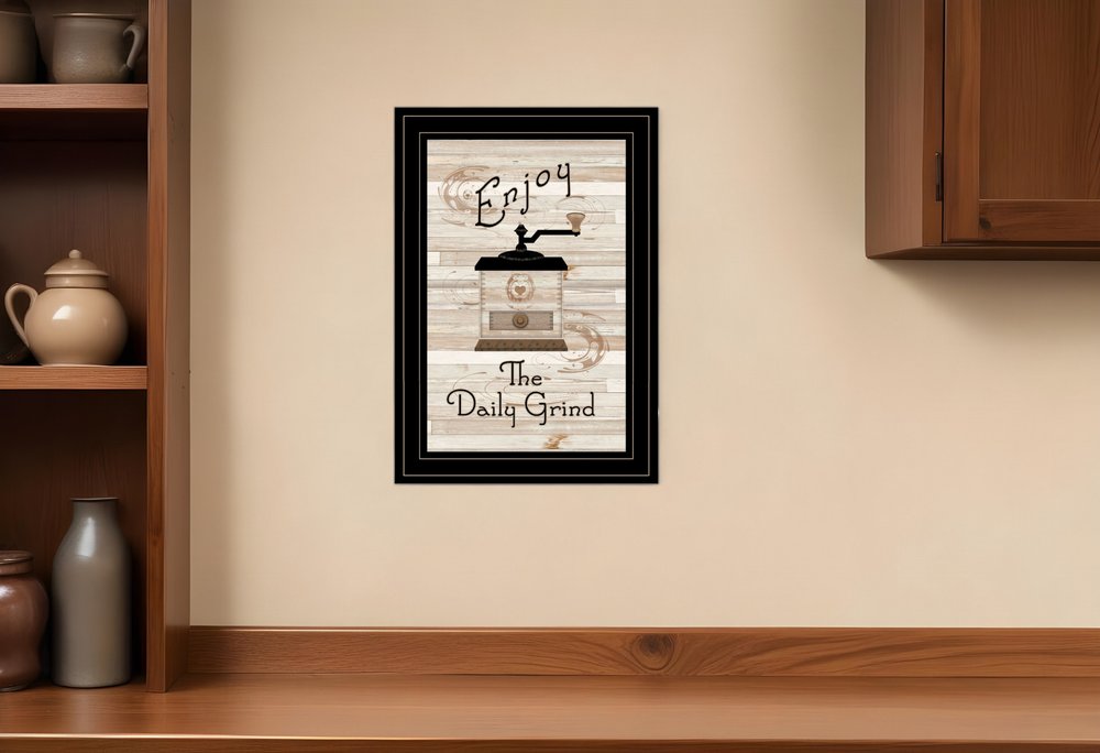 Enjoy the Daily Grind 2 Black Framed Print Kitchen Wall Art HomeRoots