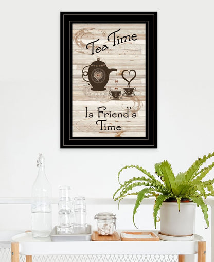 Tea Time is Friends Time 2 Black Framed Print Kitchen Wall Art HomeRoots