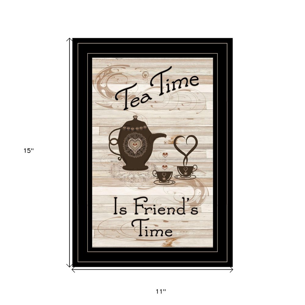 Tea Time is Friends Time 2 Black Framed Print Kitchen Wall Art HomeRoots