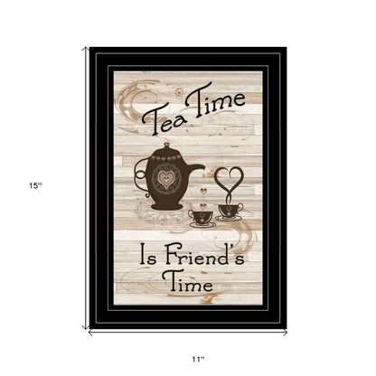 Tea Time is Friends Time 2 Black Framed Print Kitchen Wall Art HomeRoots
