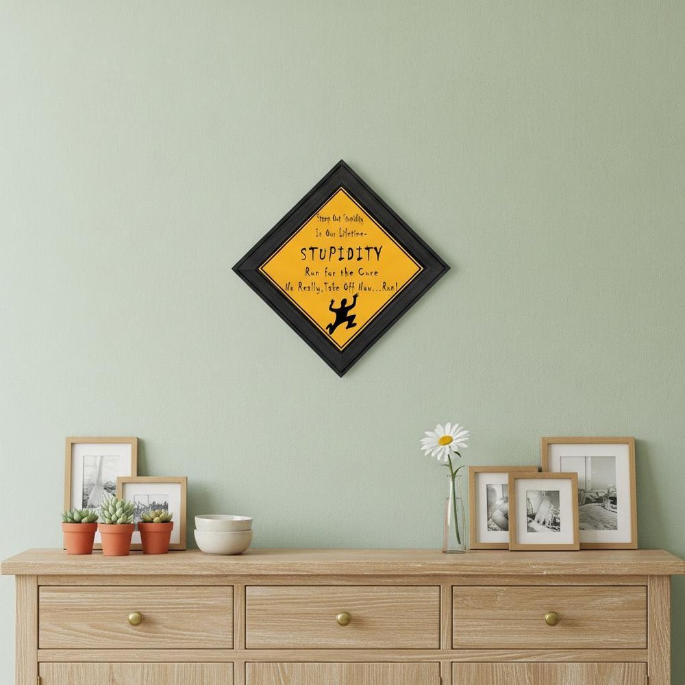 Stupidity Black Framed Print Wall Art HomeRoots