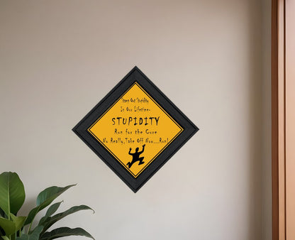 Stupidity Black Framed Print Wall Art HomeRoots