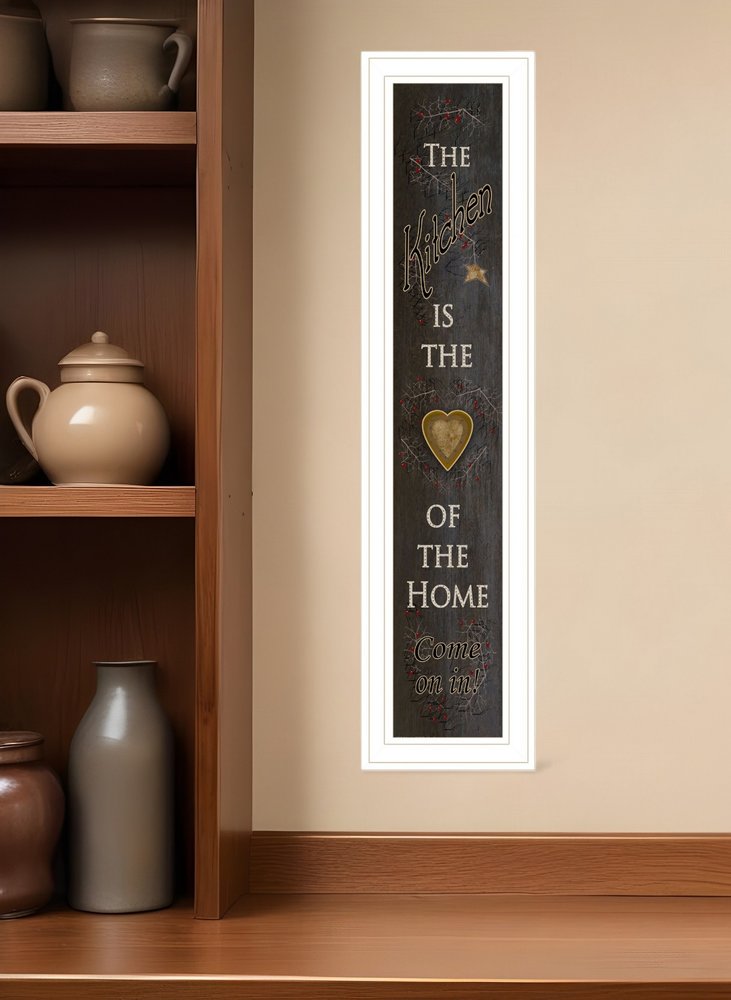 Kitchen is the Heart of the Home 19 White Framed Print Kitchen Wall Art HomeRoots