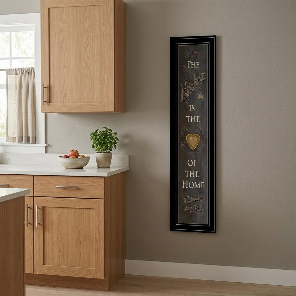 Kitchen is the Heart of the Home 20 Black Framed Print Kitchen Wall Art HomeRoots