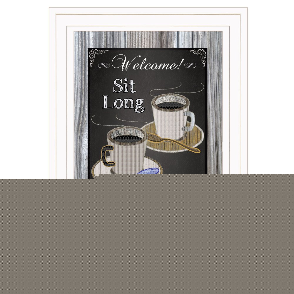 Sit Long Talk Much Chalkboard Framed 1 White Framed Print Wall Art HomeRoots