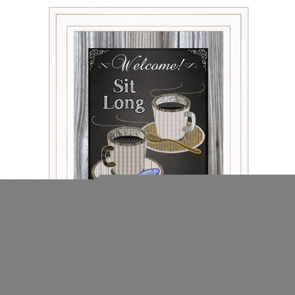 Sit Long Talk Much Chalkboard Framed 1 White Framed Print Wall Art HomeRoots