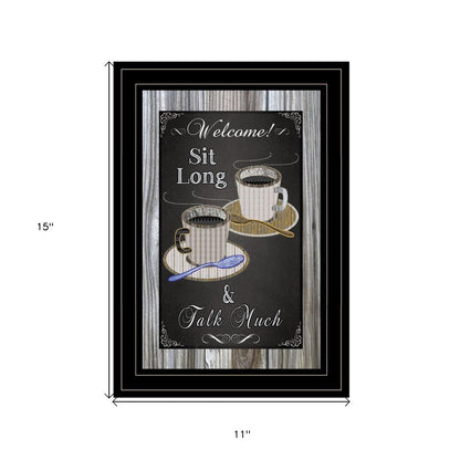 Sit Long Talk Much Chalkboard Framed 2 Black Framed Print Wall Art HomeRoots