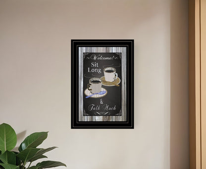 Sit Long Talk Much Chalkboard Framed 2 Black Framed Print Wall Art HomeRoots