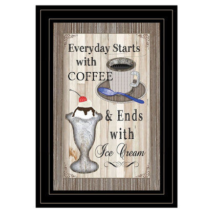 Everyday Starts with Coffee 2 Black Framed Print Wall Art HomeRoots