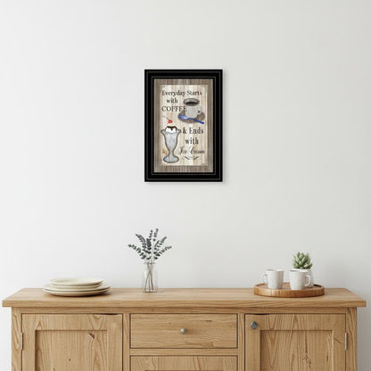 Everyday Starts with Coffee 2 Black Framed Print Wall Art HomeRoots