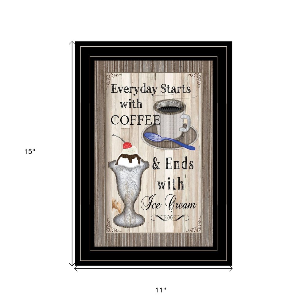Everyday Starts with Coffee 2 Black Framed Print Wall Art HomeRoots