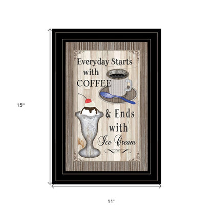Everyday Starts with Coffee 2 Black Framed Print Wall Art HomeRoots
