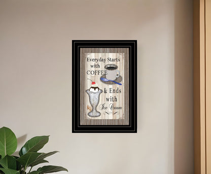 Everyday Starts with Coffee 2 Black Framed Print Wall Art HomeRoots