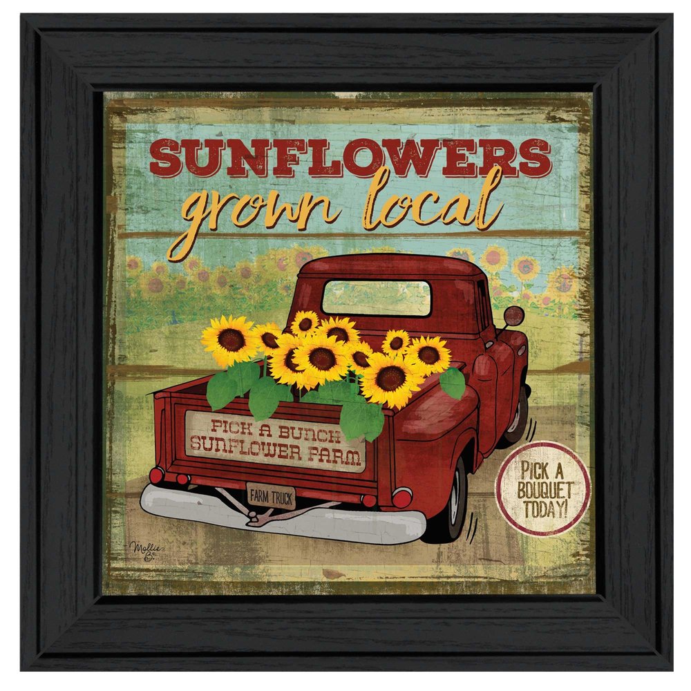 Sunflowers from the Farm 3 Black Framed Print Wall Art HomeRoots