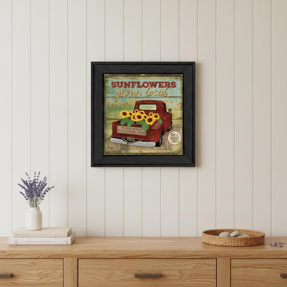 Sunflowers from the Farm 3 Black Framed Print Wall Art HomeRoots