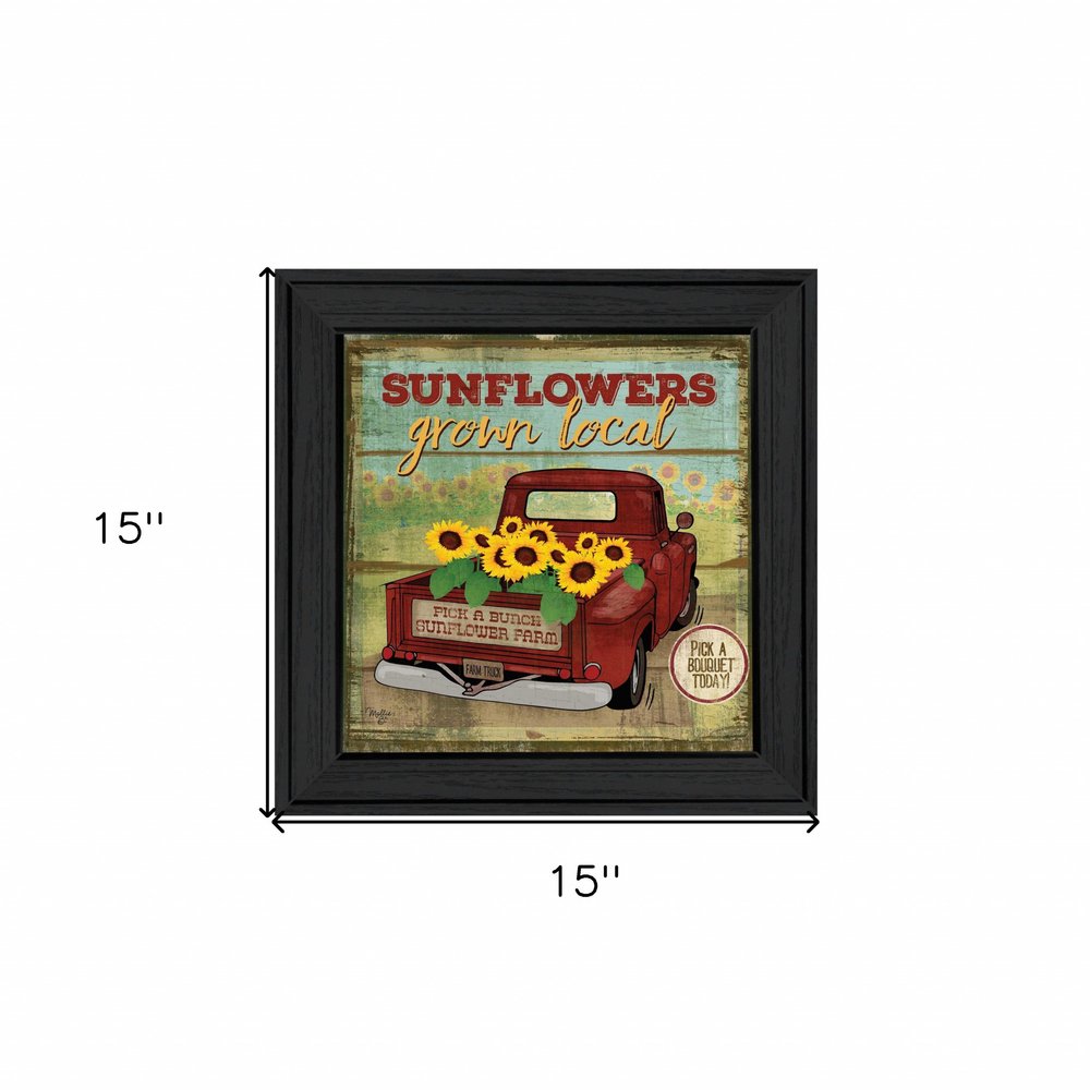 Sunflowers from the Farm 3 Black Framed Print Wall Art HomeRoots