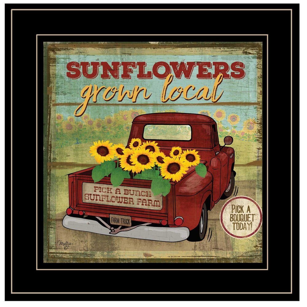 Sunflowers from the Farm 4 Black Framed Print Wall Art HomeRoots