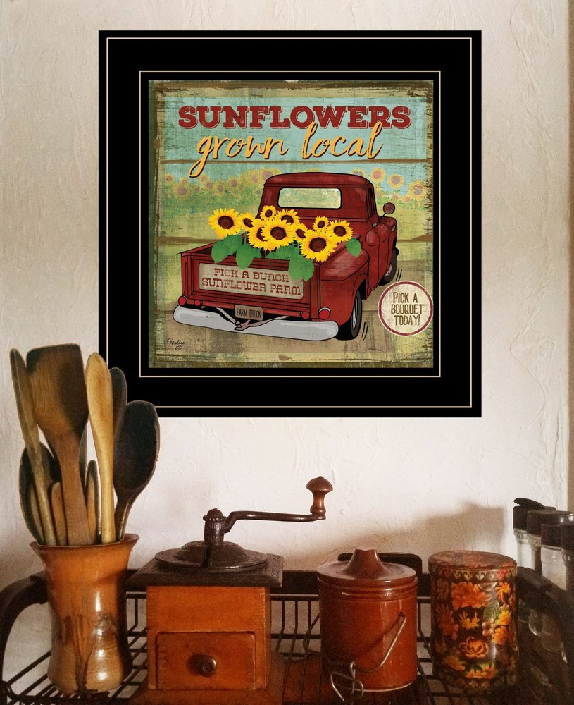Sunflowers from the Farm 4 Black Framed Print Wall Art HomeRoots