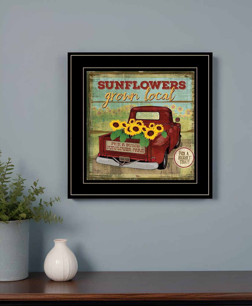 Sunflowers from the Farm 4 Black Framed Print Wall Art HomeRoots