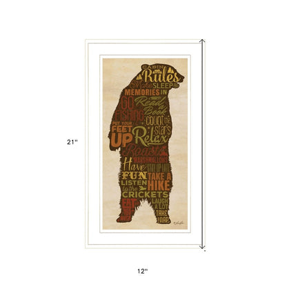 Cabin Rules 3 White Framed Print Wall Art HomeRoots