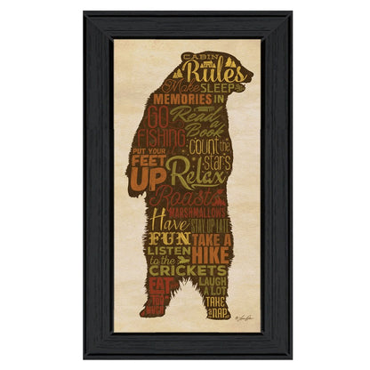 Cabin Rules 4 Black Framed Print Wall Art HomeRoots