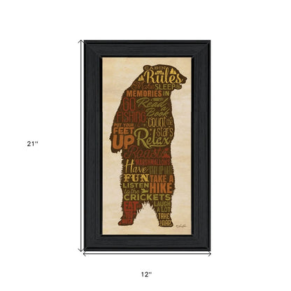 Cabin Rules 4 Black Framed Print Wall Art HomeRoots