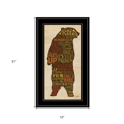 Cabin Rules 5 Black Framed Print Wall Art HomeRoots
