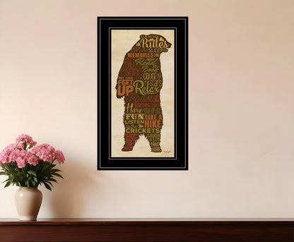 Cabin Rules 5 Black Framed Print Wall Art HomeRoots
