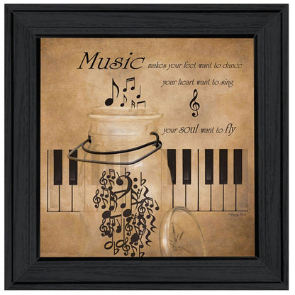 Music 3 Black Framed Print Wall Art HomeRoots