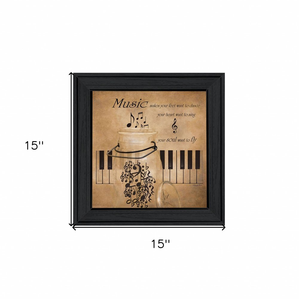 Music 3 Black Framed Print Wall Art HomeRoots