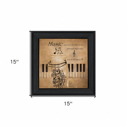Music 3 Black Framed Print Wall Art HomeRoots