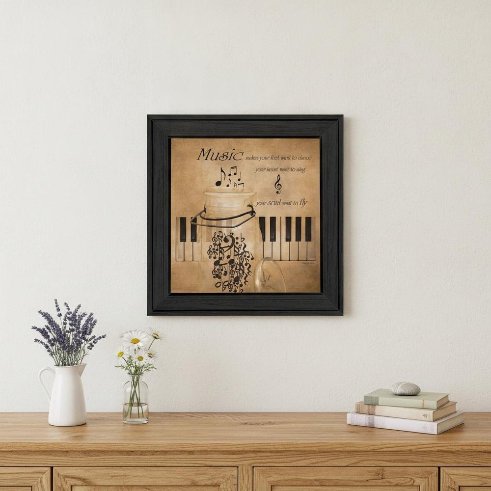 Music 3 Black Framed Print Wall Art HomeRoots