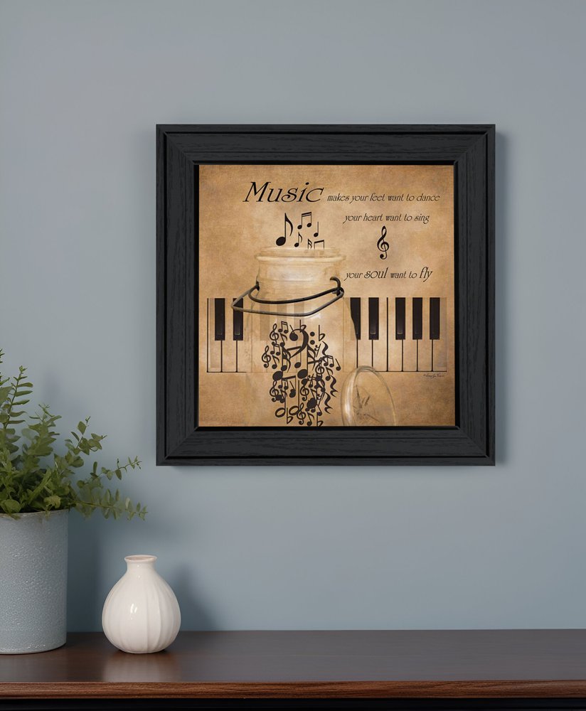 Music 3 Black Framed Print Wall Art HomeRoots
