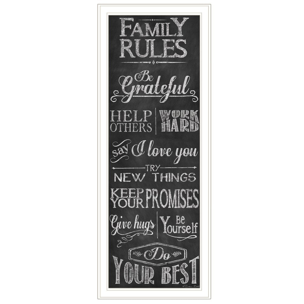 Family Rules 2 White Framed Print Wall Art HomeRoots