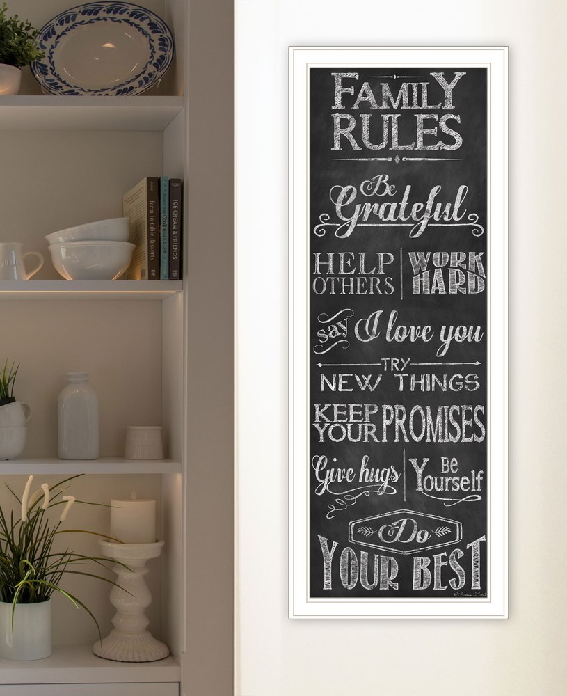 Family Rules 2 White Framed Print Wall Art HomeRoots