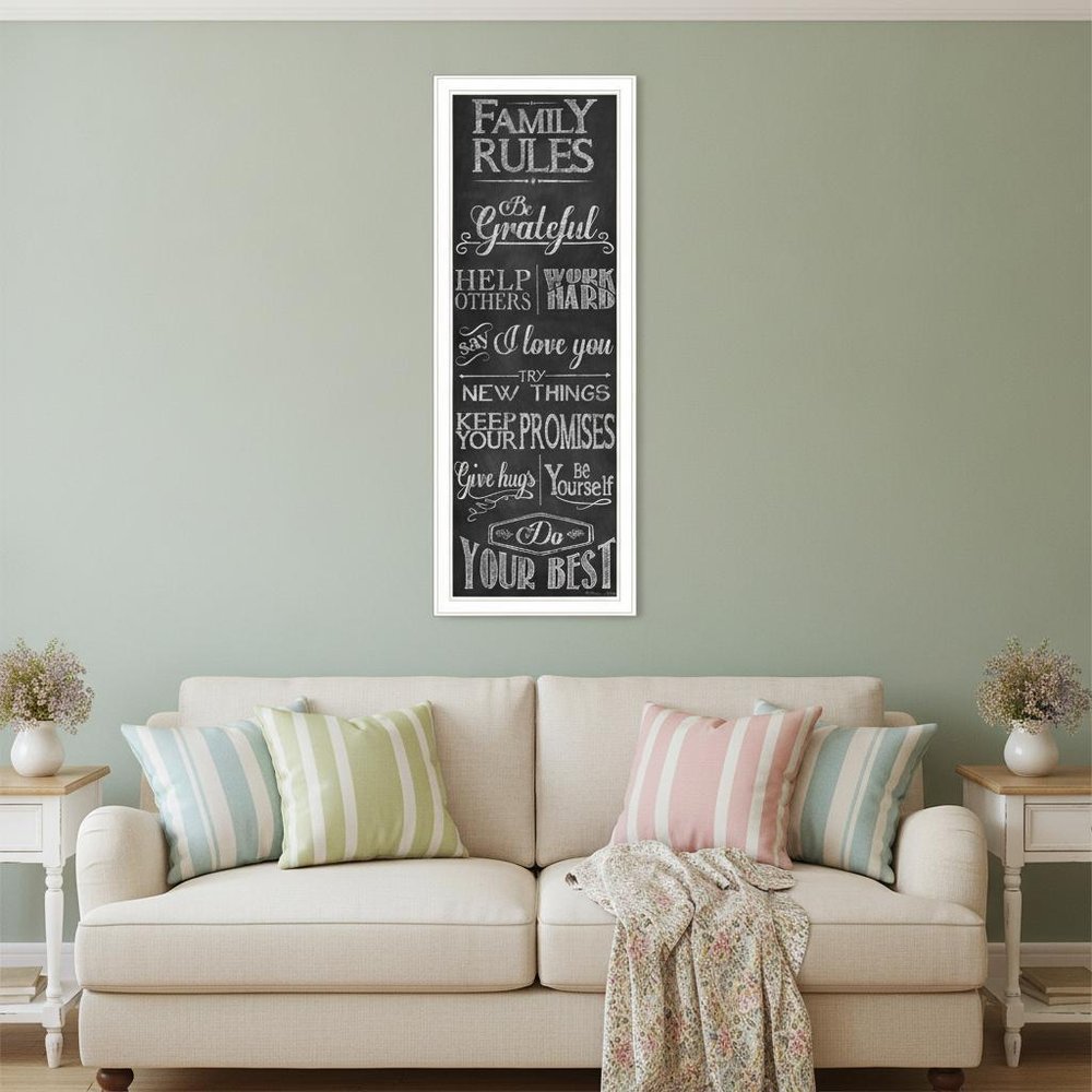 Family Rules 2 White Framed Print Wall Art HomeRoots
