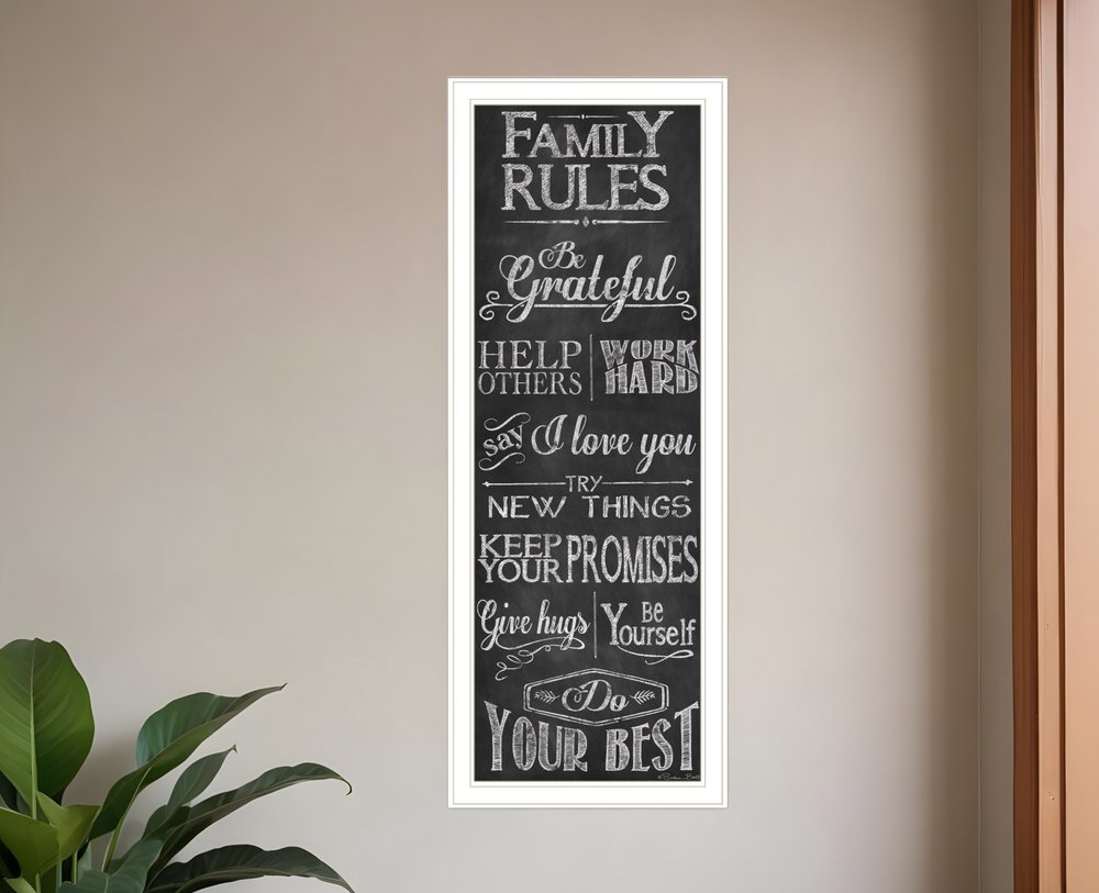 Family Rules 2 White Framed Print Wall Art HomeRoots