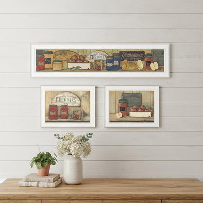 Set Of Three Country Kitchen 1 White Framed Print Kitchen Wall Art HomeRoots