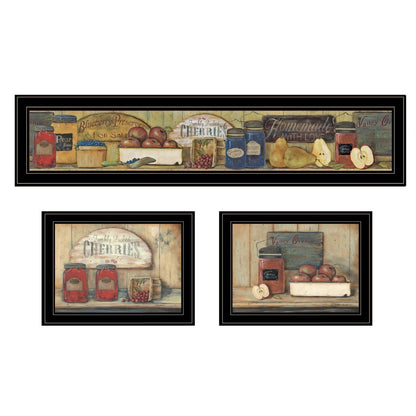 Set Of Three Country Kitchen 2 Black Framed Print Kitchen Wall Art HomeRoots