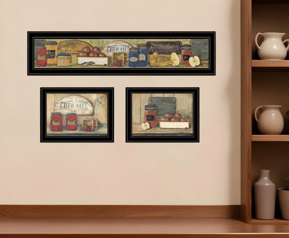 Set Of Three Country Kitchen 2 Black Framed Print Kitchen Wall Art HomeRoots