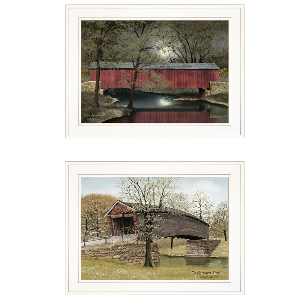Set Of Two Bridges of 1 White Framed Print Wall Art HomeRoots