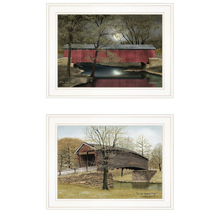 Set Of Two Bridges of 1 White Framed Print Wall Art HomeRoots