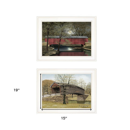 Set Of Two Bridges of 1 White Framed Print Wall Art HomeRoots