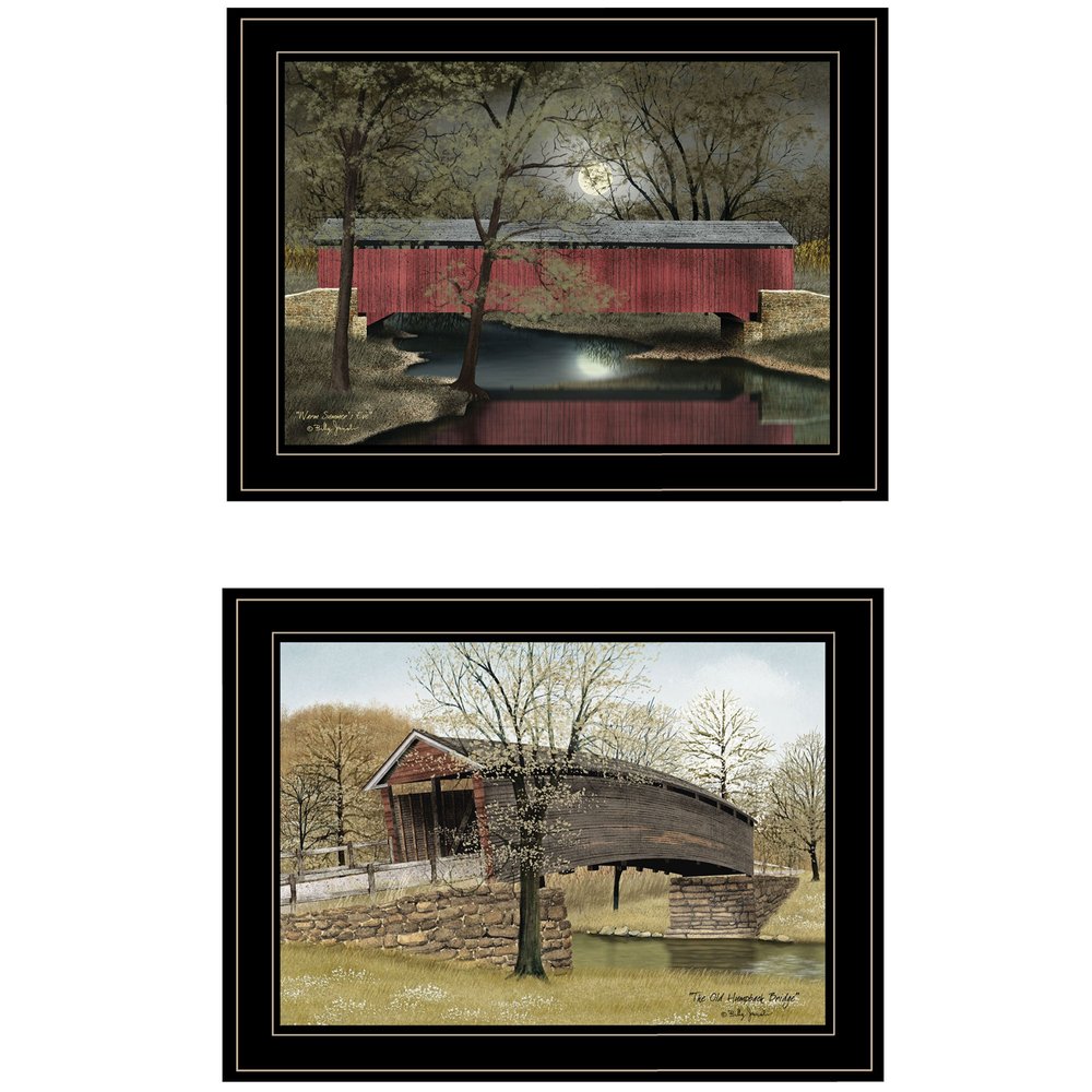 Set Of Two Bridges of 2 Black Framed Print Wall Art HomeRoots